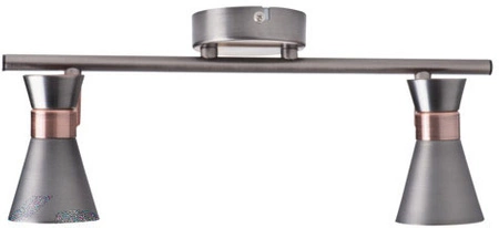 Oprawa lampa sufitowa MILENO 2x GU10 srebrna miedziana 37cm Kanlux