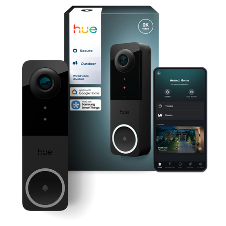 Inteligentny Wideodomofon Dzwonek do Drzwi z Kamerą 2K QHD 1440p CMOS Czarna SMART Zigbee WiFi Doorbell Secure Philips HUE