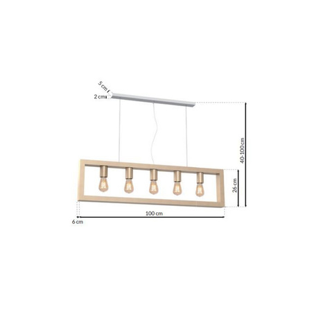 Lampa Wisząca Sufitowa MACK 5xE27 Milagro