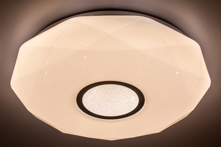 Plafon LED sufitowy łazienkowy 24W 3000-6500K Biały Okrągły Diament 39cm + Pilot