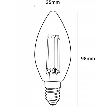 Zestaw 6x Żarówka LED ŚWIECA B35 E14 7W = 60W 806lm 4000K Neutralna 360° Filament LUMILED