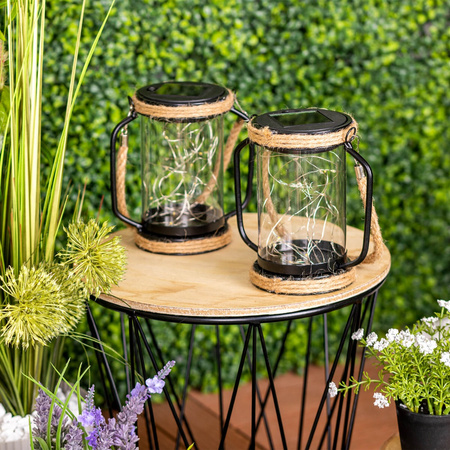 Lampa Solarna LED Zewnętrzna Ogrodowa Wisząca Stojąca Latarenka 3000K IP44 Czujnik Zmierzchu