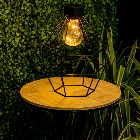 Lampa Solarna LED Zewnętrzna Ogrodowa Stojąca Wisząca Latarenka 3000K IP44 25cm Czujnik Zmierzchu