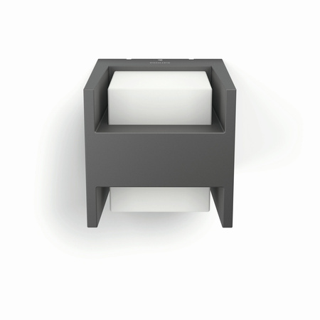 Kinkiet Ogrodowy Lampa Elewacyjna Zewnętrzna LED 9W 800lm 2700K IP44 Antracyt Arbour Philips