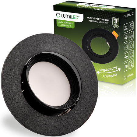 Oprawa Halogenowa Podtynkowa Ruchoma Okrągła Czarna GU10 MR16 VENTUS Lumiled