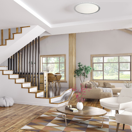 Plafon natynkowy LAYLA 66W LED + PILOT Okrągły Elegancki Regulacja Barwy ML4222 Milagro Tworzywo Sztuczne + Metal