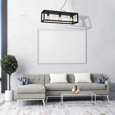Lampa wisząca nowoczesna metalowa czarna CAGE 3x E27 MiLAGRO