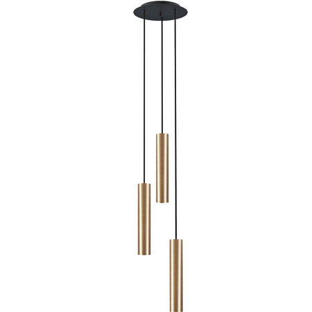 Lampa Sufitowa BATON III 7855 Nowodvorski Mosiądz 3xE27 Wisząca wys.130 cm Nowoczesna