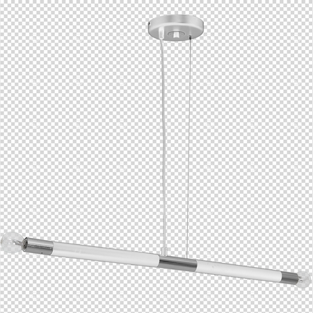 Lampa wisząca BASTONE 2xE14 Prosta Forma Minimalistyczna Biała Chrom MLP6566 Milagro Metal