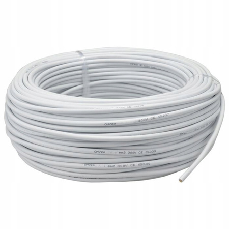 Przewód Kabel OWY H05VV-F 300/500V 2x2,5mm Biały 1m ELEKTROKABEL