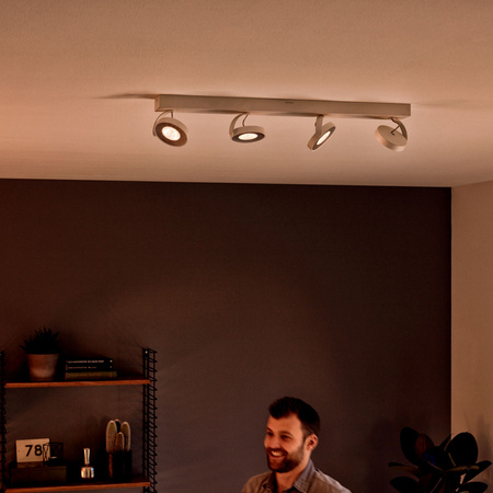 Lampa Sufitowa Reflektor LED 18W 2000lm 2200-2700K Ściemnialna WarmGlow Biała Clockwork Philips