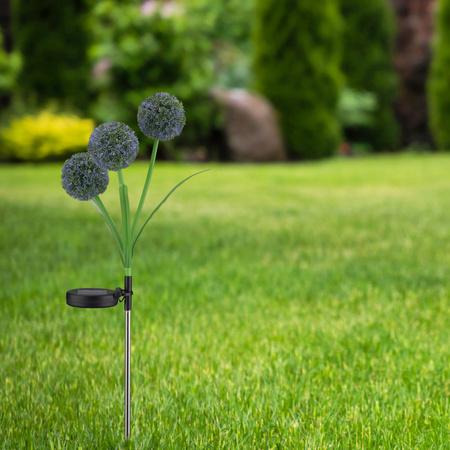 Lampa Solarna LED Dekoracyjna Wbijana Czosnek Kwiat Ogrodowy