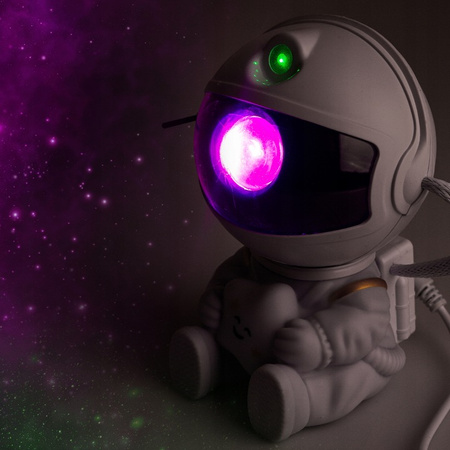 Lampka Projektor Gwiazd Nocna Dekoracyjna Astronauta Dziecięca LED 5W RGB 170° Włącznik On/Off Biała Masterled