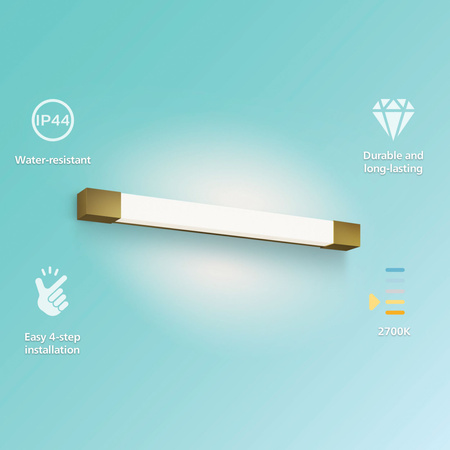 Lampa nad Lustro LED 10W 1500lm 2700K 62cm IP44 Miedziany Rover Philips