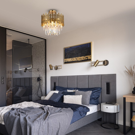 Lampa Sufitowa Żyrandol ASPEN Złota 6xE14 Milagro