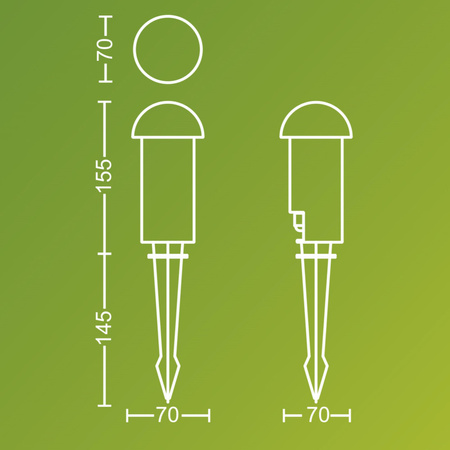 3x Lampa Ogrodowa Zewnętrzna SŁUPEK 30cm LED 1.5W 180lm 2700K Edwina Philips