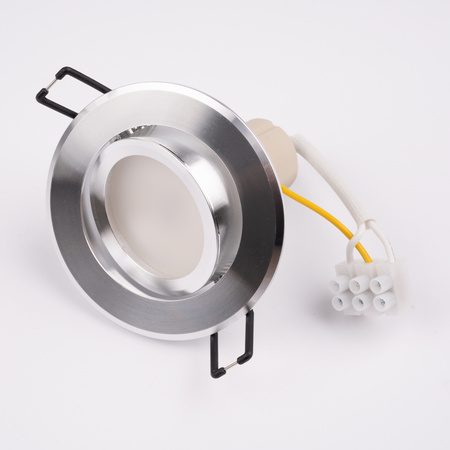 Oprawa Halogenowa Podtynkowa Okrągła Ruchoma TRIX 3w1 GU10 6W 3000K Srebrny LUMILED