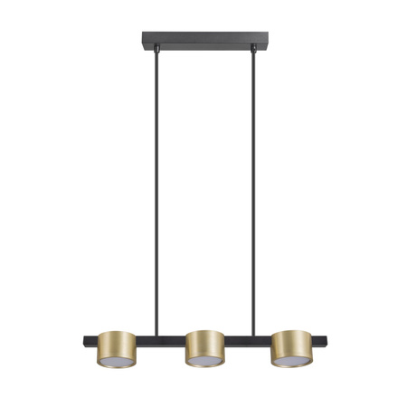 Lampa Sufitowa Wisząca Zwis 3x GX53 Czarna Złota MIRELLA Sanico Goldlux