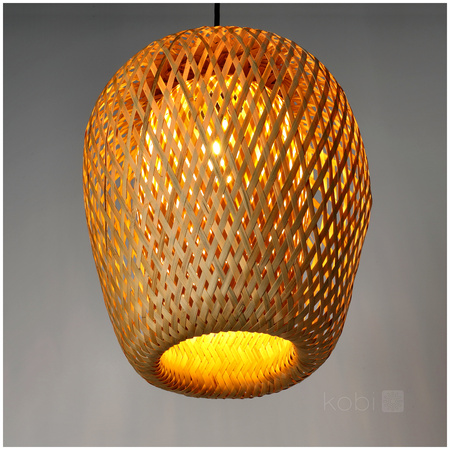Lampa Wisząca Dekoracyjna Zwis Bambusowa E27 Boho Bern Kobi