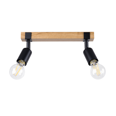 Lampa Sufitowa Oprawa Natynkowa SPOT TUBA Reflektor 2x E27 Punktowa Ruchoma Nieregularna Czarna Brązowa Nowoczesna Zuca Sollux