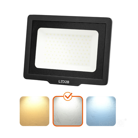 Naświetlacz LED Zewnętrzny Ogrodowy 100W 8500lm 4000K Neutralny 120° IP65 Czarny MH Kobi