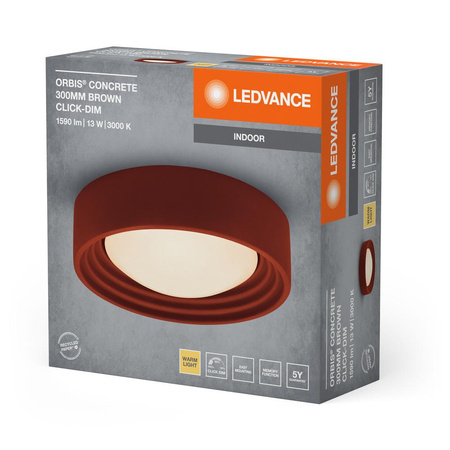 Lampa Plafon LED Sufitowa Ozdobna Betonowa Ściemnialna 13W 3000K Ciepła Brązowa LEDVANCE