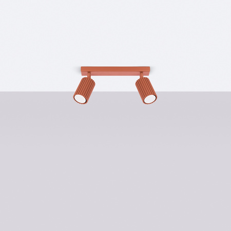 Lampa Sufitowa Reflektor Tuba Spot 2x GU10 Ochra Czerwona Karbon Deep Space SL.1637 Sollux