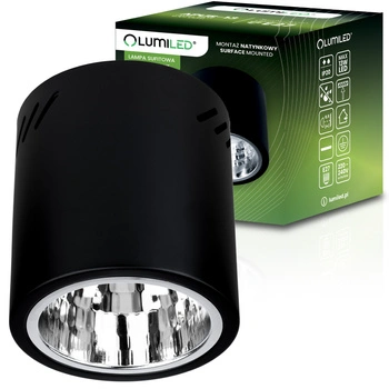 Oprawa Sufitowa Natynkowa Stała Okrągła APUS 13 Spot TUBA Czarna E27