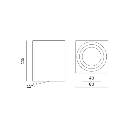 Oprawa Natynkowa Halogenowa Spot Tuba Kwadratowa GU10 Biała OH37 Kobi