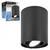 Oprawa Natynkowa Halogenowa Spot Tuba Ruchoma GU10 Okrągła Czarna 115mm 