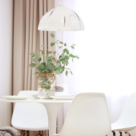 Lampa Wisząca Sufitowa MARCY E27 Biała Srebrna LM-1.1/5 Lamkur