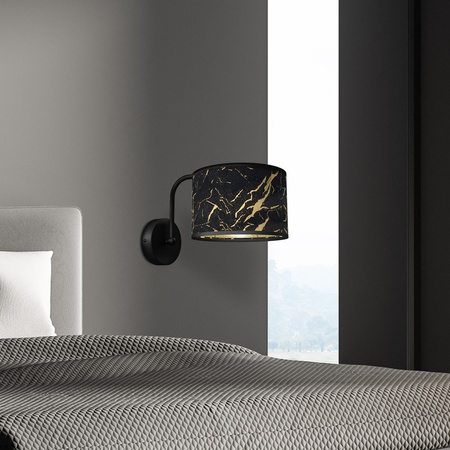 Lampa Ścienna Kinkiet SENSO Czarna Złota 1xE27 Milagro
