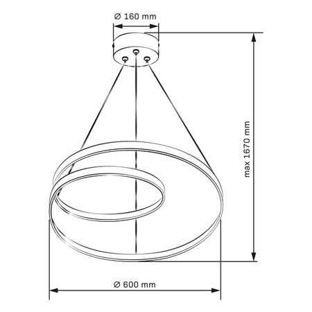 Lampa Sufitowa LED Wisząca Zwis 52W 4900lm 4000K Neutralna Czarna ZEFIRA Sanico Goldlux