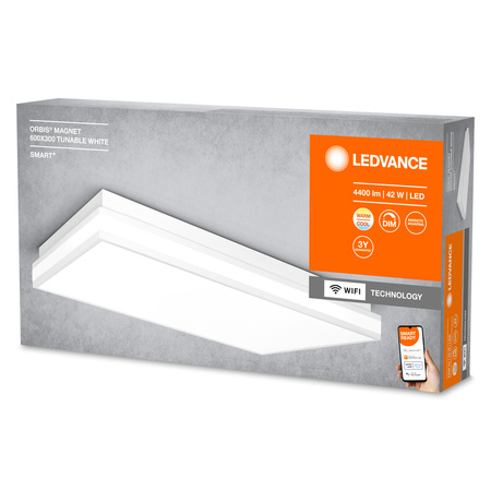 Plafon LED Lampa Sufitowa Oprawa Natynkowa 42W 3200lm CCT Ściemnialna Kwadratowa Biały SMART+ WiFi Magnet Ledvance