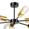 Lampa Sufitowa STARLA 6xE27 Czarna Złota LM-6.144/A Lamkur