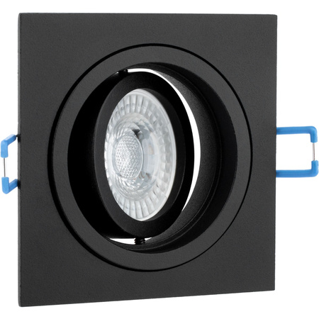 Oprawa HALOGENOWA Podtynkowa Ruchoma GU10 MR16 Kwadrat Czarna CASSIO LUMILED