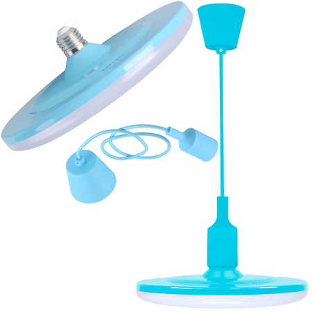 LAMPA wisząca, SUFITOWA KIKI 1xE27 15W BŁĘKIT 3000K GOLDLUX (Polux)