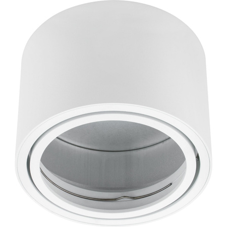 Zestaw Oprawa Natynkowa HALOGENOWA Metalowa Biała SPOT TUBA 10cm + Żarówka LED GU10 ES111 15W COB 4000K