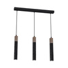 Lampa Wisząca Sufitowa SOLO SAWN Czarna Patyna Drewniana 3x mini GU10 Milagro