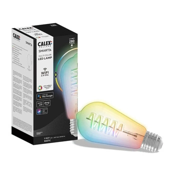 Żarówka LED E27 ST64 Edison SMART WiFi 4,9W 280lm RGB + Ciepły Biały TUYA Filament CALEX