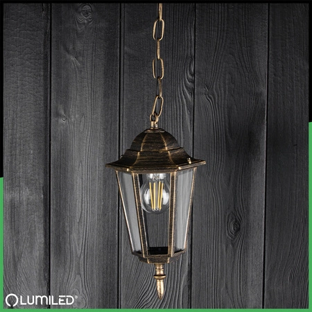 Lampa Ogrodowa Wisząca Zewnętrzna E27 LATARNIA Patyna BELLIS LUMILED