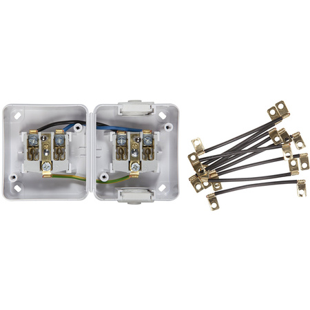 Gniazdko Potrójne Elektryczne Hermetyczne Ścienne Natynkowe z Bolcem IP54 KARLIK Popielate