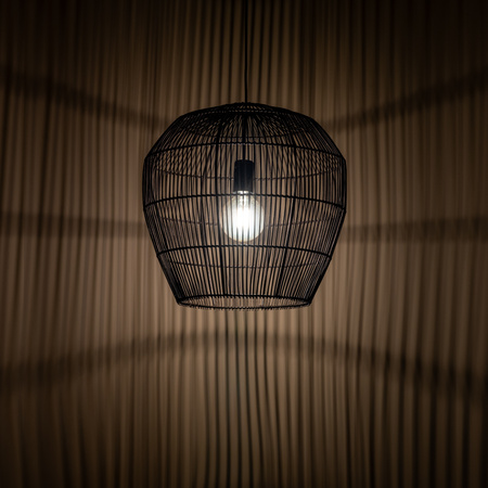 Lampa Sufitowa Wisząca E27 Czarna Skandynawska HAITI S 11166 Nowodvorski