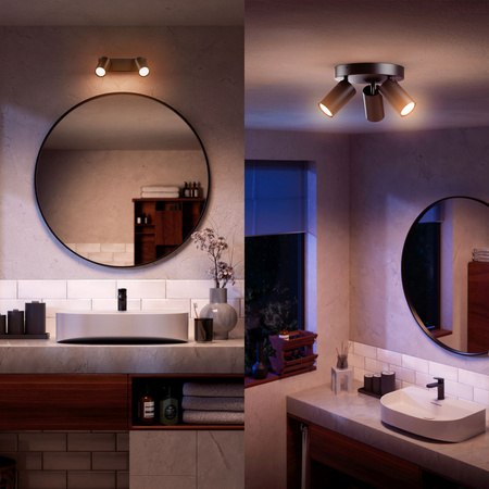 Lampa Ścienna Kinkiet GU10 IP44 Czarna Kosipo Philips