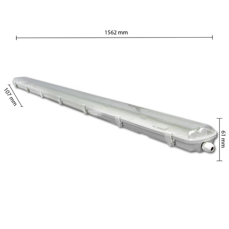 Oprawa Hermetyczna Pyłoszczelna 150cm 2xT8 G13 IP65 Przezroczysta Masterled