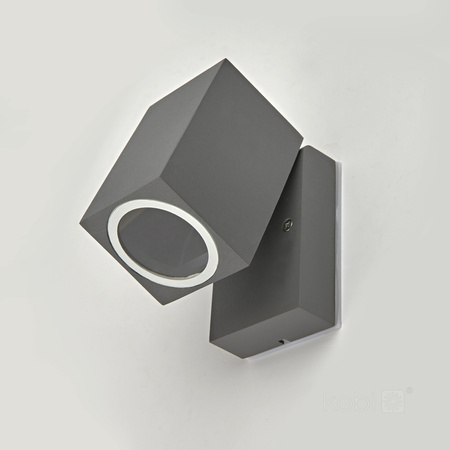 Lampa Ogrodowa Kinkiet Elewacyjny Zewnętrzny GU10 IP44 Szara Quazar Kobi