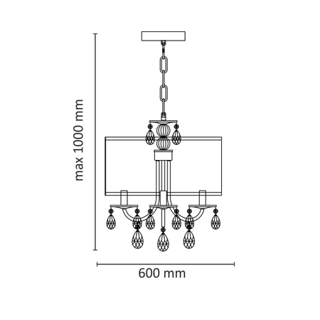 Lampa wisząca sufitowa żyrandol BRESSO 4xE14 GOLDLUX (Polux) elipsa