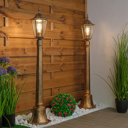 Lampa Ogrodowa Zewnętrzny E27 Niski SŁUPEK LATARNIA 110cm Patyna BELLIS LUMILED