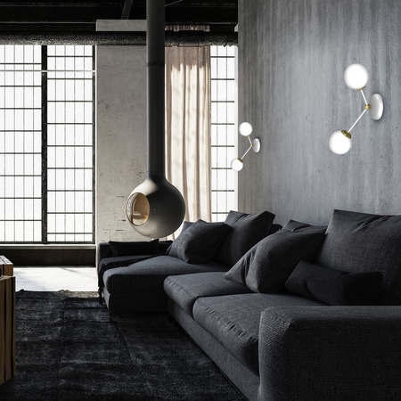 Lampa Ścienna Kinkiet JOY Biała Złota 2xE14 Milagro