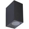 Kinkiet Ogrodowy Elewacyjny Lampa Zewnętrzna 2xGU10 ALLIUM Czarna Kwadrat LUMILED